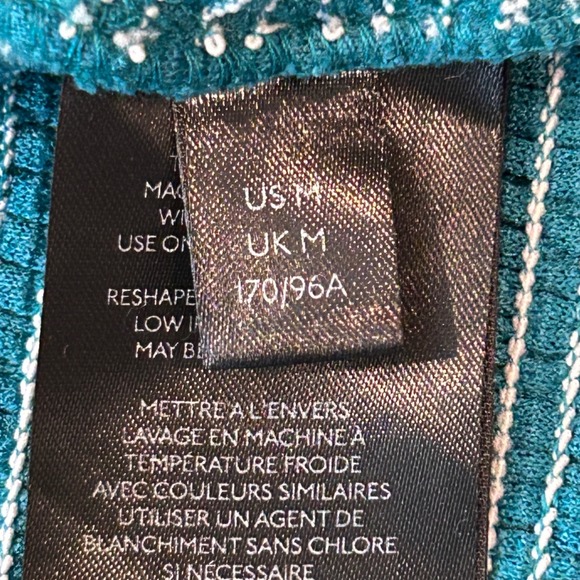 Free People Halter Top Womens M Teal Smocked Textured Boho Festival Tank Beachy - Picture 6 of 11